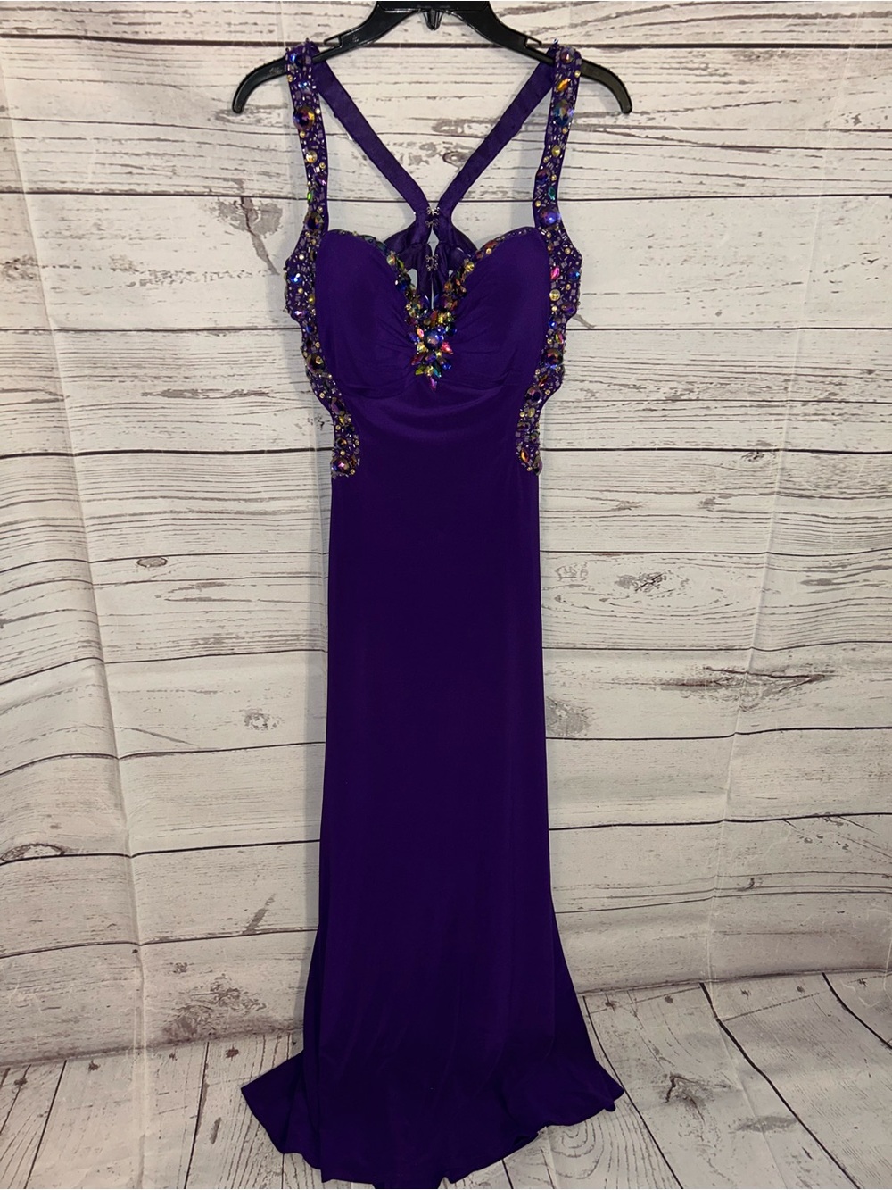 Gigi Purple Prom Gown with stones